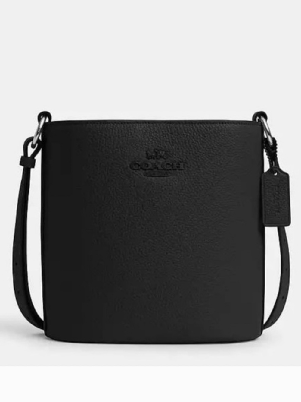 Coach Black Pebbled Leather Bucket Shoulder Bag - Picture 2 of 6
